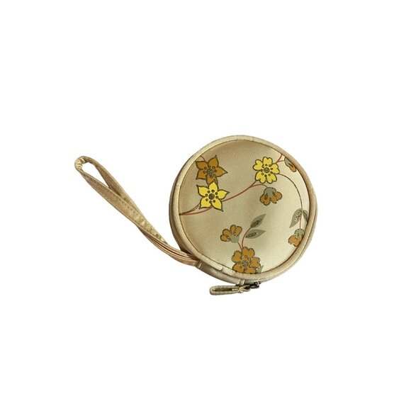Avon wristlet Asian Oriental Floral round coin purse zip closure Boho - Picture 1 of 5